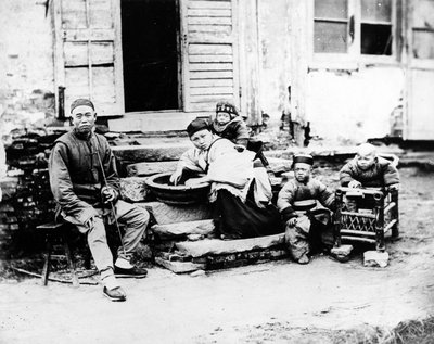 A Chinese Family Scene by European Photographer